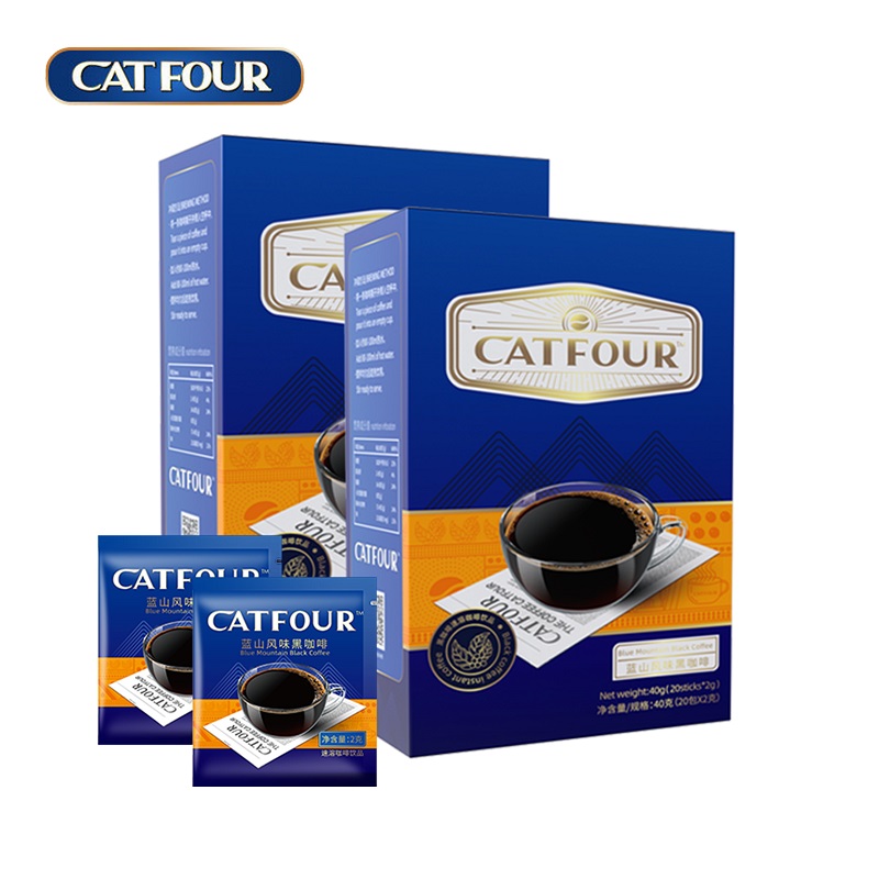 catfour蓝山风味黑咖啡 40包/盒*2